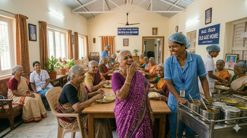Caregiver supporting a senior with warmth